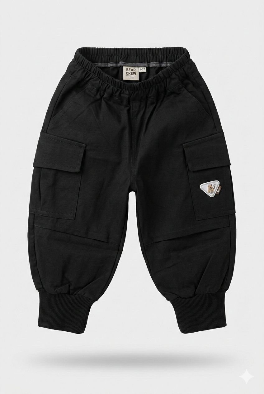 Black Baggy Cargo Joggers