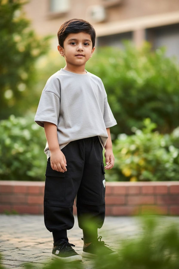 Black Baggy Cargo Joggers