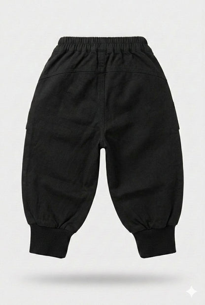 Black Baggy Cargo Joggers