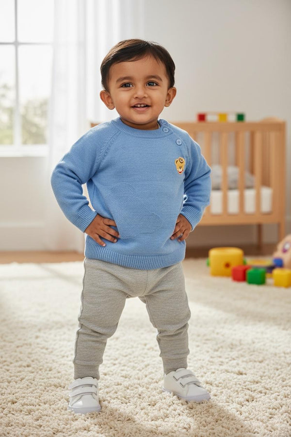 Soft Blue - Toddler Premium Knit Winter Sweater