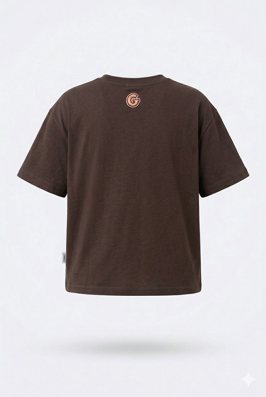 Garfield Oversized Cartoon Graphic Crop Top – Patchwork Hat Design