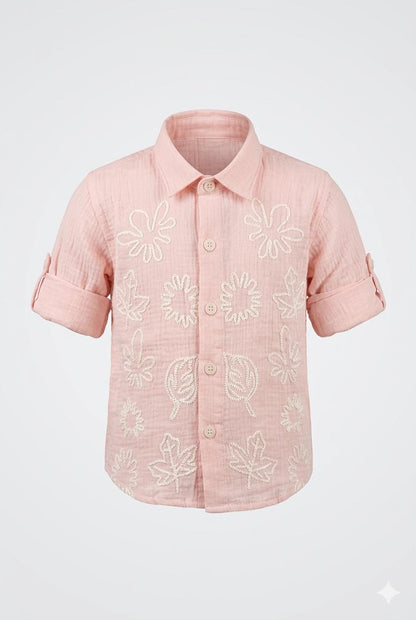 Muslin Embroidered Shirt – Soft Breathable Summer Wear