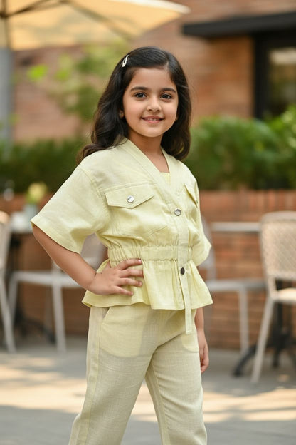 Lime Green Premium Cotton Peplum Top – Stylish Boutique Western Wear | Devils n Dolls