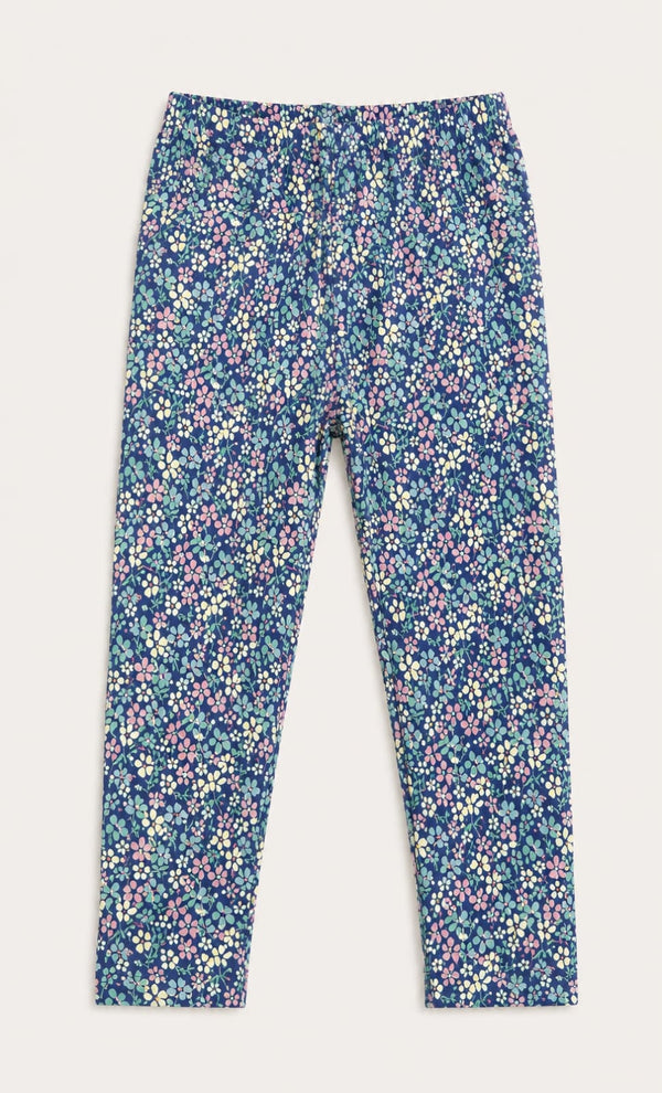 Navy Floral Print Leggings