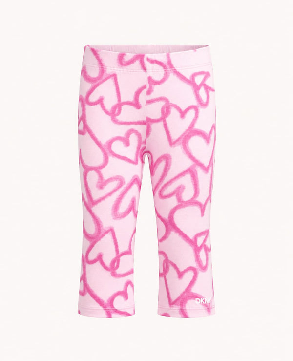 Pink Heart Print Leggings