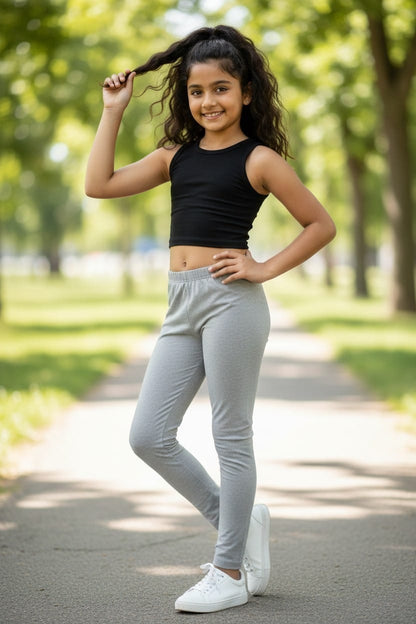 Grey Cotton Leggings