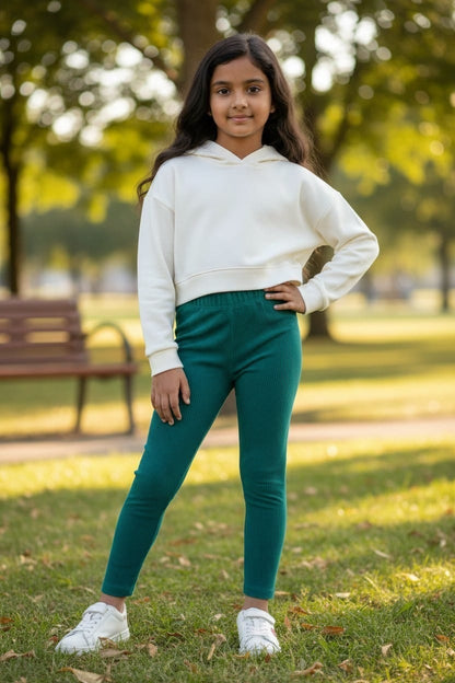 Teal Winter Corduroy Leggings
