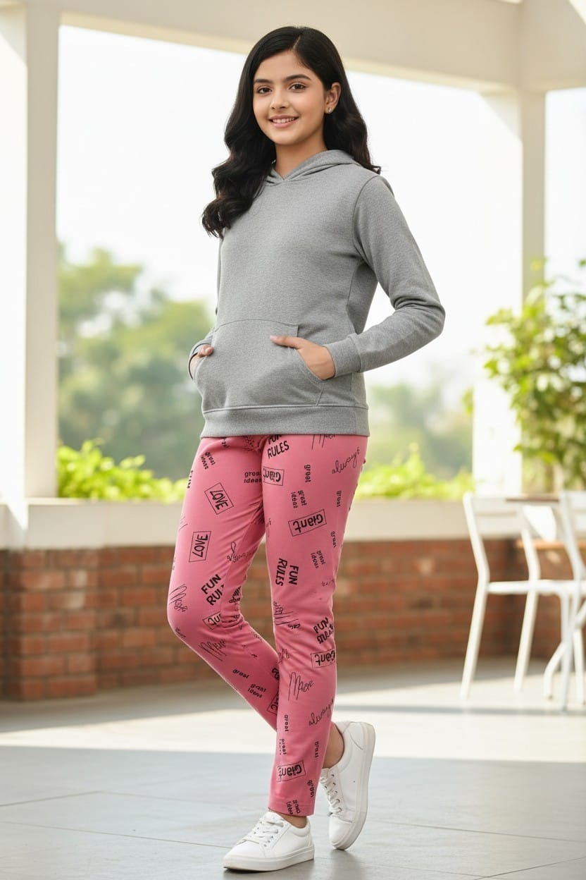 Rose Pink Graphic Print Leggings