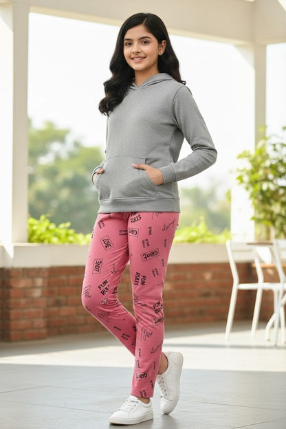 Rose Pink Graphic Print Leggings