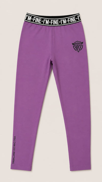 Purple Statement Print Leggings