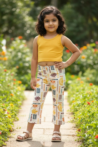 Abstract Print Off-White Leggings