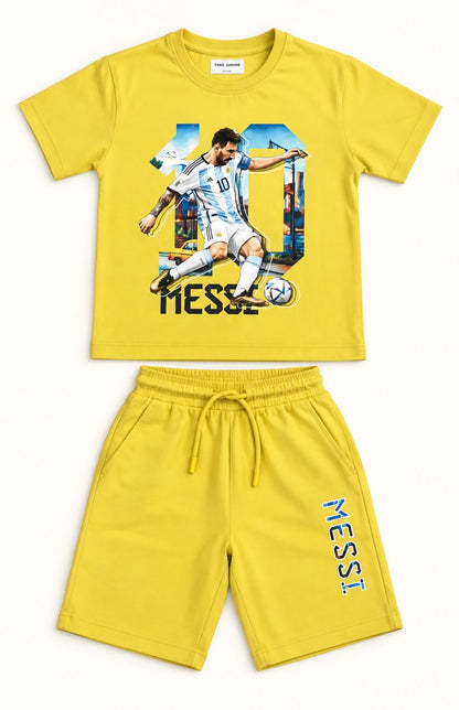 ⚽ Messi Football Boys Co-Ord Set – Yellow