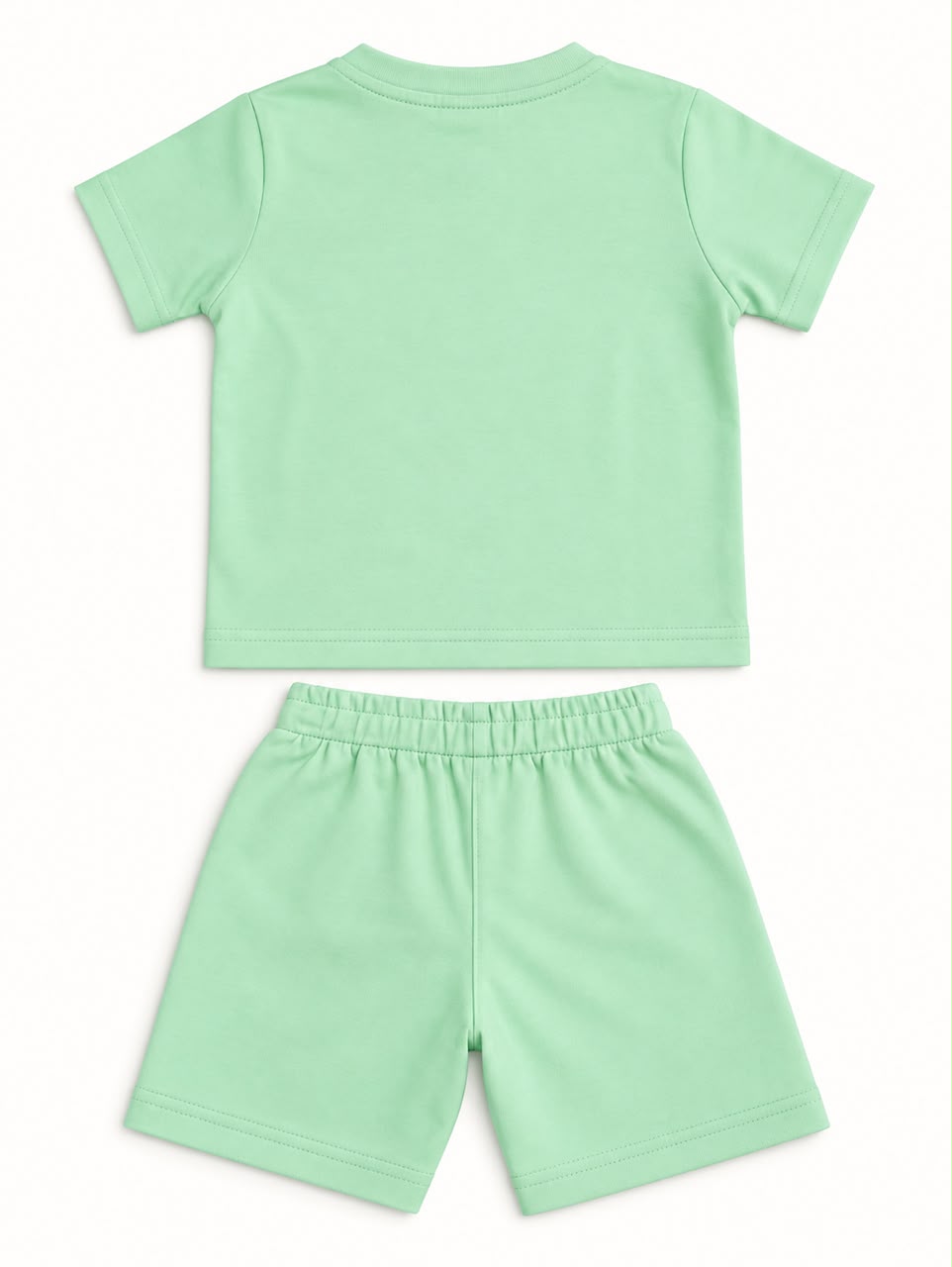 🐼 Mint Green Panda Patchwork T-Shirt & Shorts Set