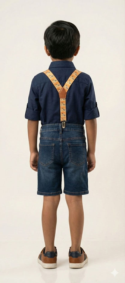 Orange Peanuts Kids Printed Suspenders – Premium Fun Style