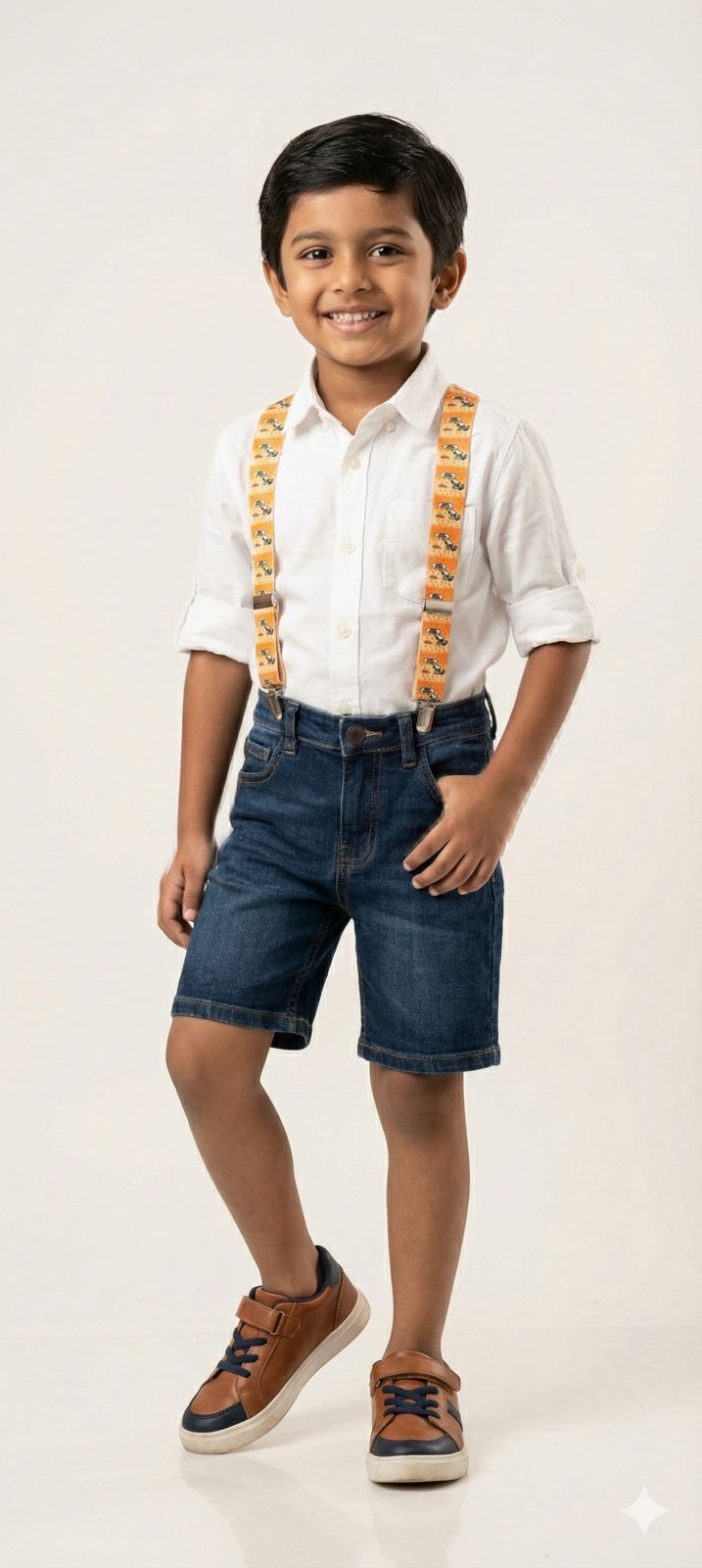 Orange Peanuts Kids Printed Suspenders – Premium Fun Style