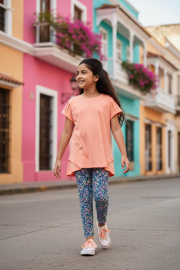Navy Floral Print Leggings