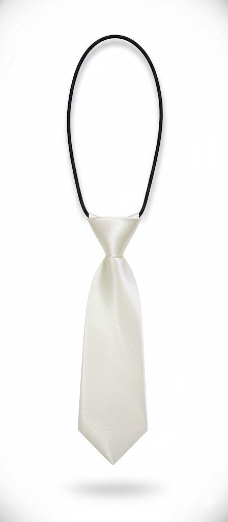 White Satin Ready to Use Tie – Easy Wear Formal Accessory for Boys