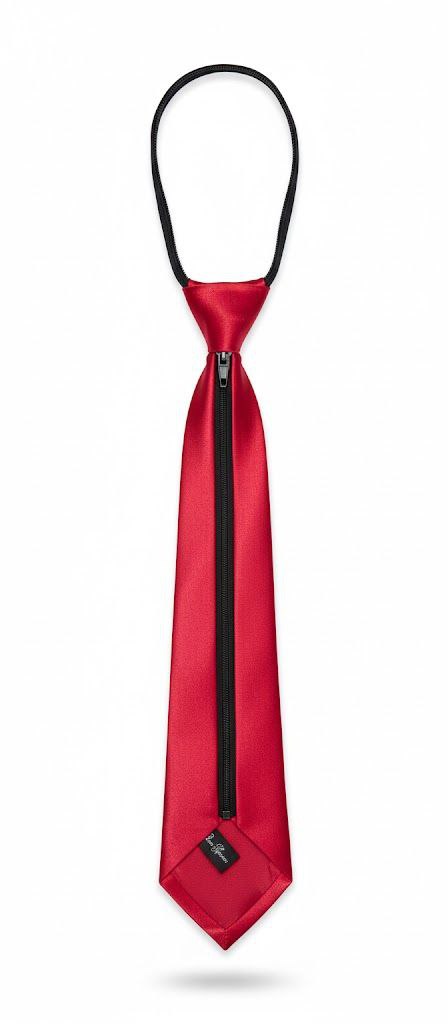 Red Ready to Use Tie – Easy Wear Formal Accessory for Boys