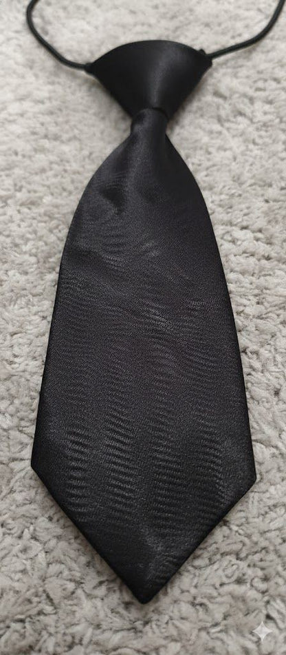 Black Satin Ready to Use Tie – Easy Wear Formal Accessory for Boys