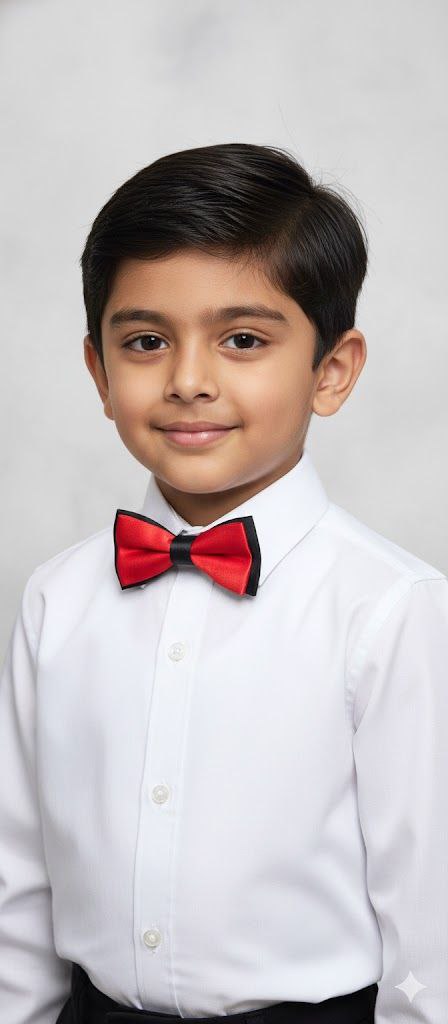 Red & Black Ready to Use Bow Tie – Easy Wear Formal Accessory for Boys