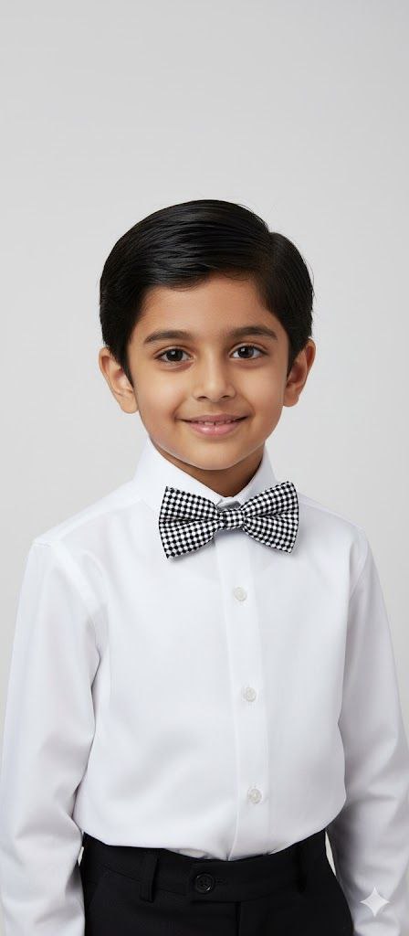 Black & White Ready to Use Bow Tie – Easy Wear Formal Accessory for Boys