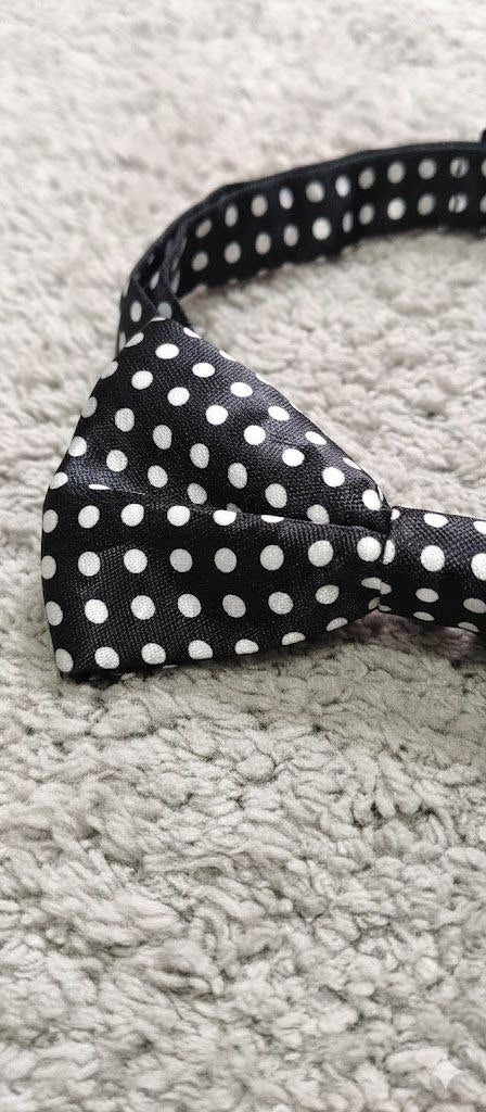 Black & White Polka Dot Bow Tie Ready to Use– Easy Wear Formal Accessory for Boys