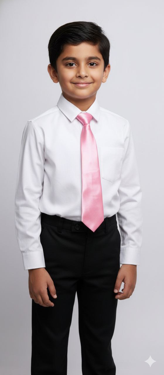 Pink Ready to Use Tie – Easy Wear Formal Accessory for Boys