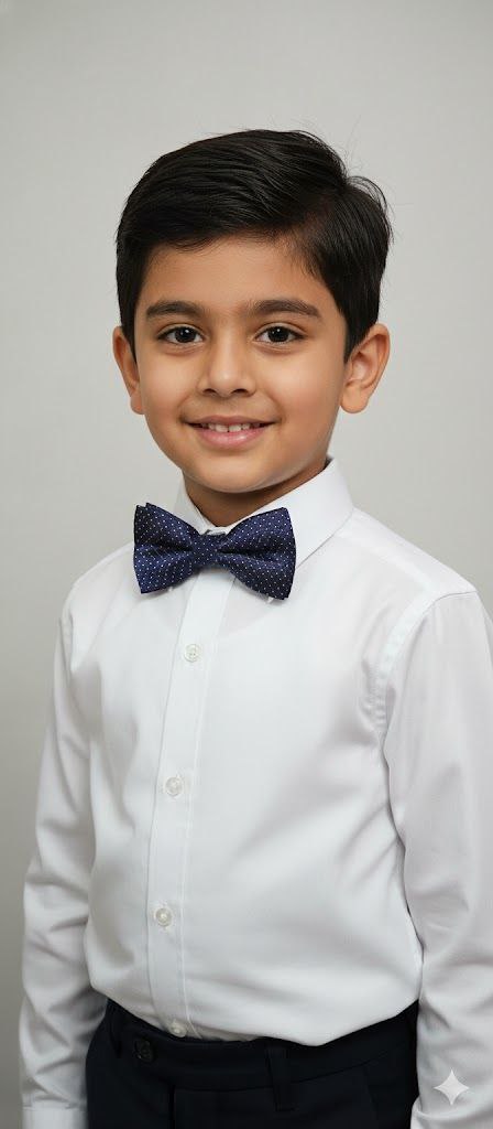 Navy Blue Bow Tie Ready to Use– Easy Wear Formal Accessory for Boys