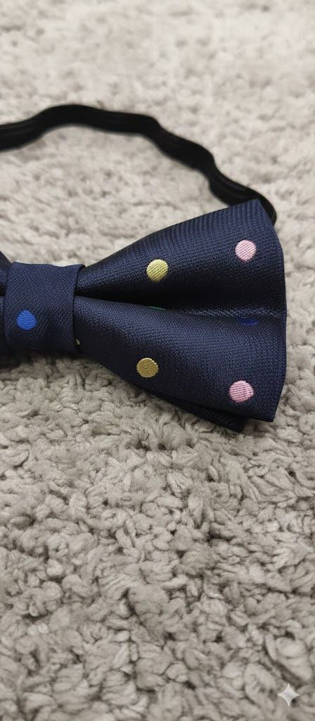 Multi Colour Polka Dots Bow Tie Ready to Use– Easy Wear Formal Accessory for Boys