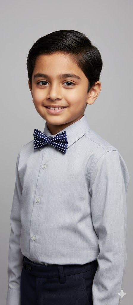 Blue & White Polka dot Bow Tie Ready to Use– Easy Wear Formal Accessory for Boys