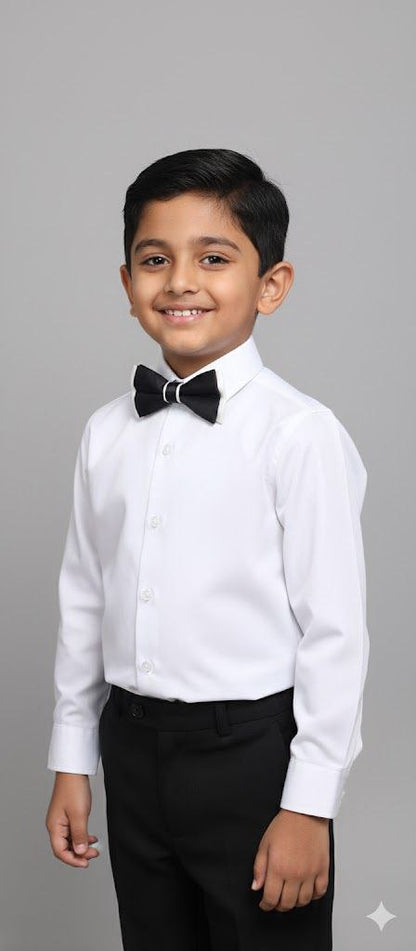 Black & White Bow Tie Ready to Use– Easy Wear Formal Accessory for Boys