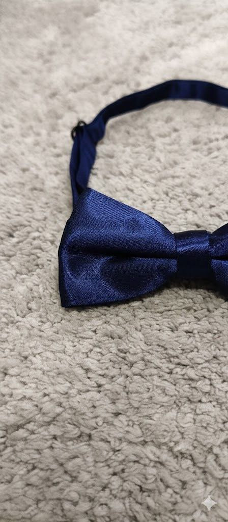 Navy Blue Bow Tie Ready to Use– Easy Wear Formal Accessory for Boys
