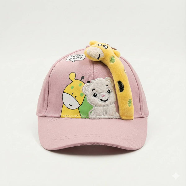 Pink - Giraffe Puppet Toddler & Kids Sun Cap – Soft, Lightweight & Breathable Summer Outdoor Cap