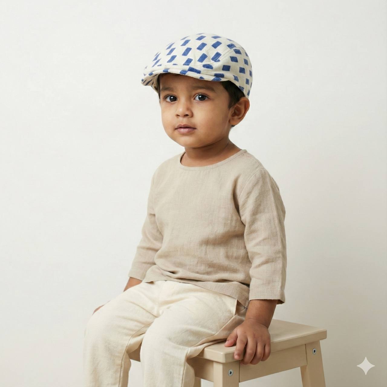 Blue & White Kids Golf Cap – Soft, Lightweight & Breathable Summer Outdoor Cap