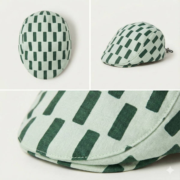Green & White Kids Golf Cap – Soft, Lightweight & Breathable Summer Outdoor Cap