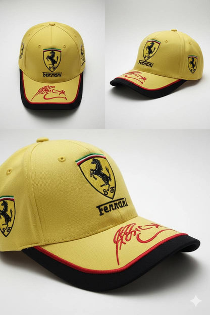 Ferrari Yellow Sun Cap  – Soft, Lightweight & Breathable Summer Outdoor Cap