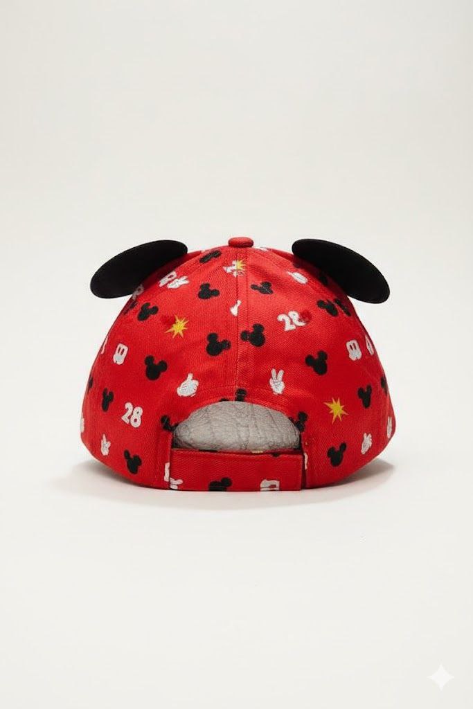 Printed Mickey with Ears Sun Cap  – Soft, Lightweight & Breathable Summer Outdoor Cap