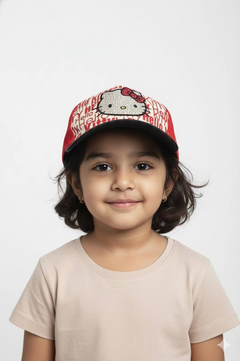 Hello Kitty - Diamond studded Sun Cap – Soft, Lightweight & Breathable Summer Outdoor Cap