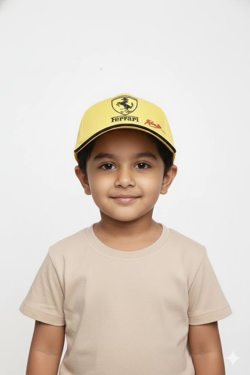Ferrari Yellow Sun Cap  – Soft, Lightweight & Breathable Summer Outdoor Cap