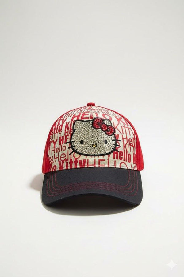 Hello Kitty - Diamond studded Sun Cap – Soft, Lightweight & Breathable Summer Outdoor Cap