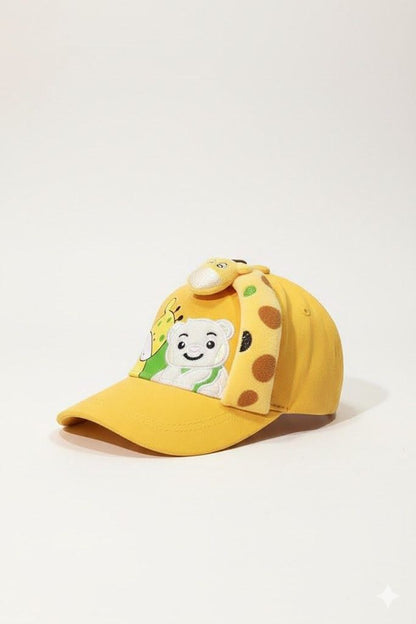 Yellow - Giraffe Puppet Toddler & Kids Sun Cap – Soft, Lightweight & Breathable Summer Outdoor Cap