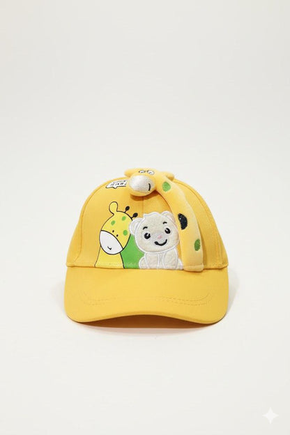 Yellow - Giraffe Puppet Toddler & Kids Sun Cap – Soft, Lightweight & Breathable Summer Outdoor Cap