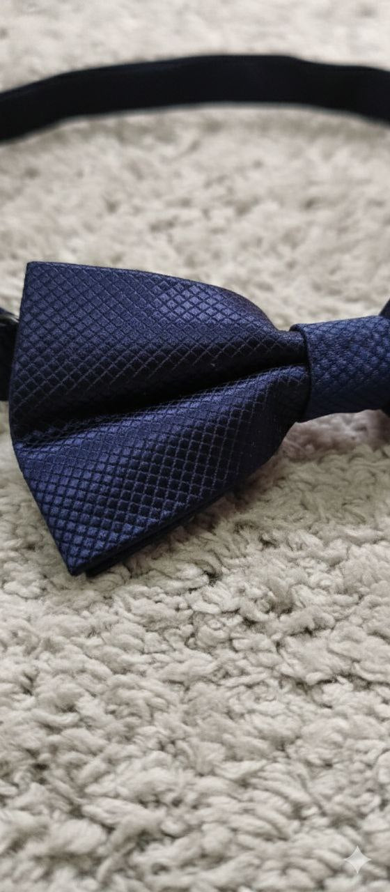 Navy Blue Bow Tie Ready to Use– Easy Wear Formal Accessory for Boys