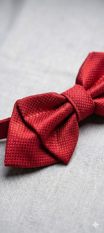 Red Bow Tie Ready to Use– Easy Wear Formal Accessory for Boys