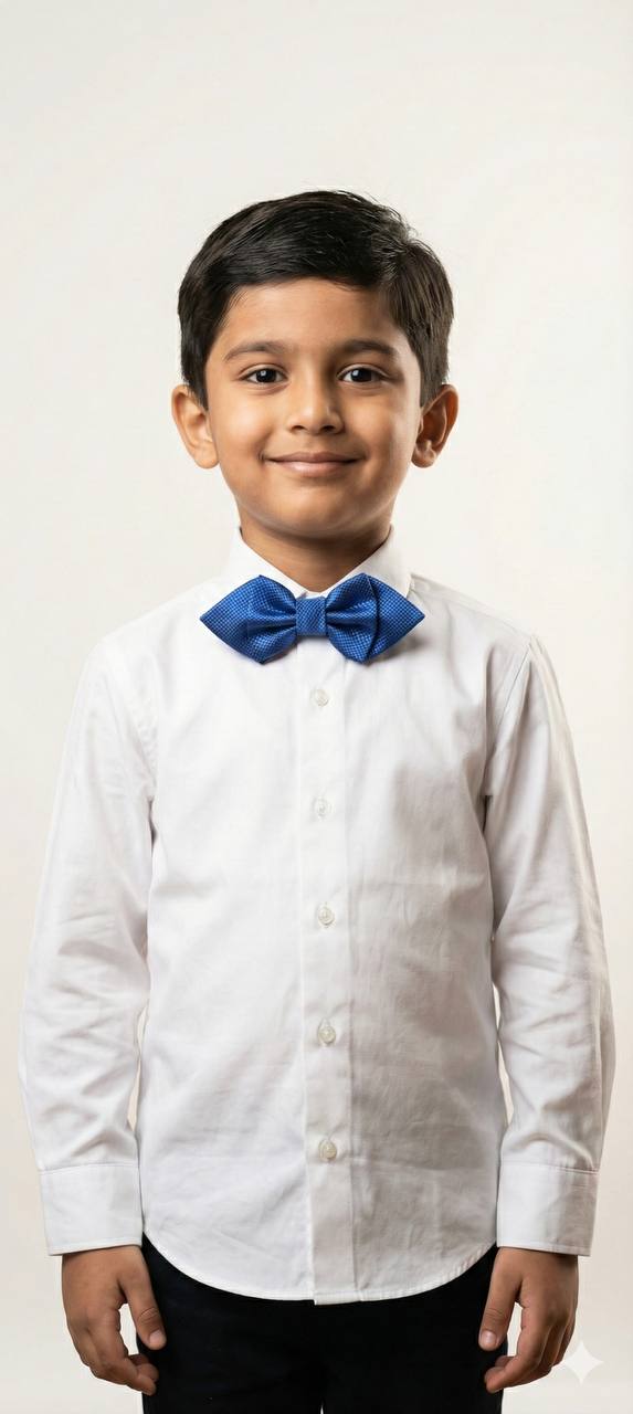 Blue Bow Tie Ready to Use– Easy Wear Formal Accessory for Boys