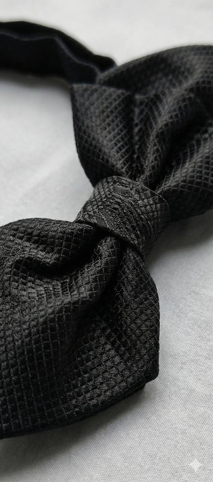 Black Bow Tie Ready to Use– Easy Wear Formal Accessory for Boys