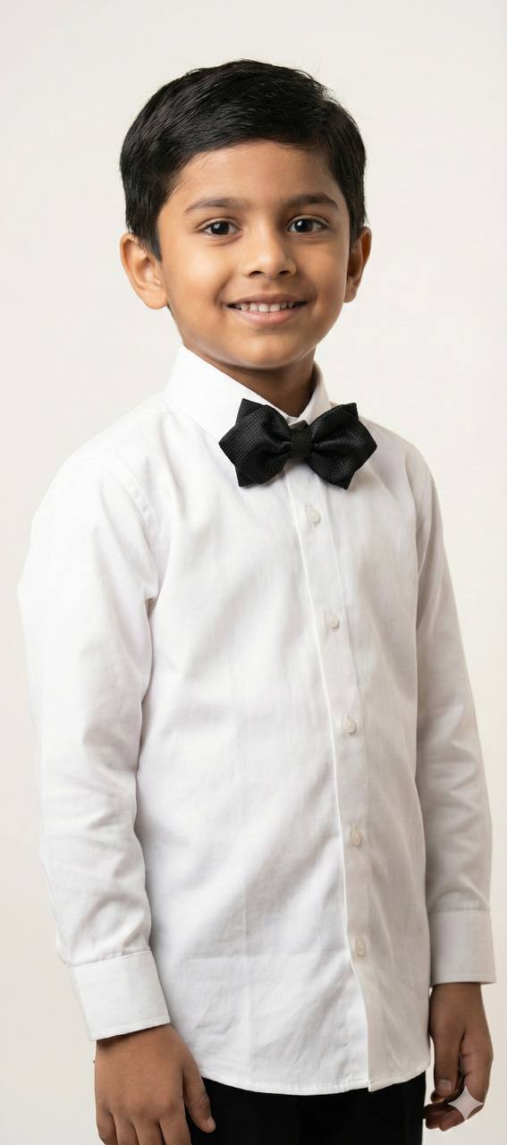 Black Bow Tie Ready to Use– Easy Wear Formal Accessory for Boys