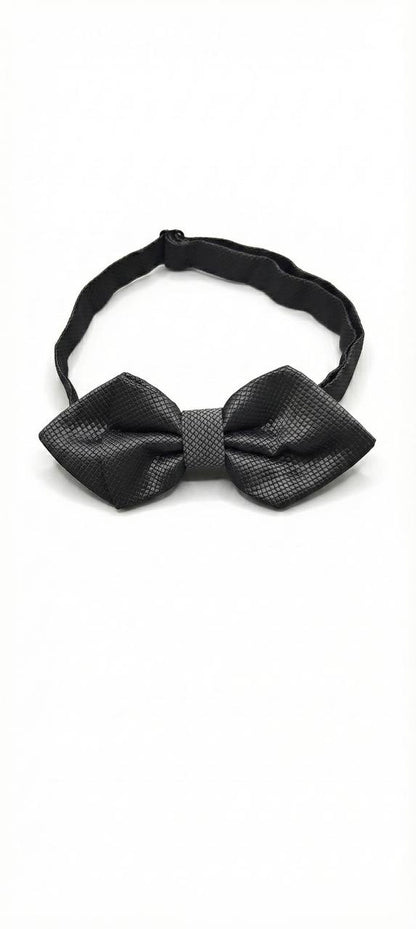 Dark Grey Bow Tie Ready to Use– Easy Wear Formal Accessory for Boys
