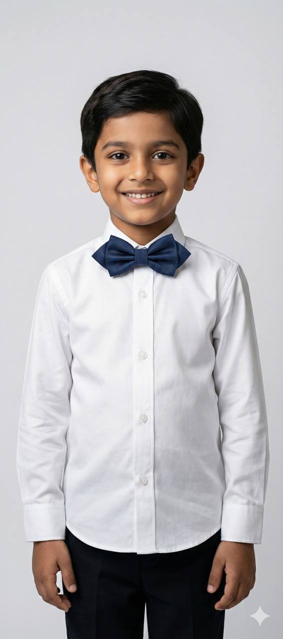 Navy Blue Bow Tie Ready to Use– Easy Wear Formal Accessory for Boys
