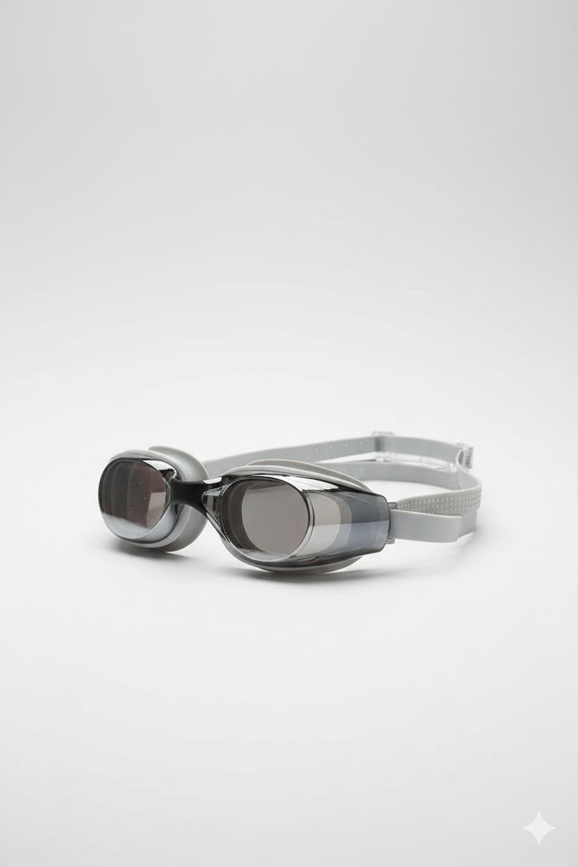 Grey Unisex Swimming Goggles – Clear Vision, Leak-Proof, Anti-Fog Eye Protection